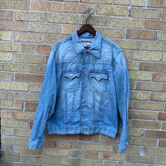 Vintage True Religion Denim Jacket Trucker Jacket XXL - Picture 3 of 6